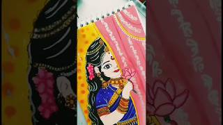 Lord Krishna painting ✨🙏🕉️short trending artist viralreels art shortsvideo viralshorts [upl. by Allebram453]