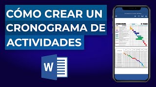 Cómo Hacer o Crear un CRONOGRAMA de ACTIVIDADES en Word Paso a Paso [upl. by Kloster343]