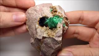 Minerales de Colección  Azurita y Malaquita  Azurite  Malachite  Kerrouchen  Marruecos [upl. by Ylecara196]