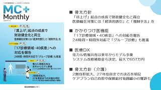 『MC plus Monthly』（2024年7月20日発刊分）医療政策・介護政策の重要政策ポイント！ [upl. by Nnylirehs]