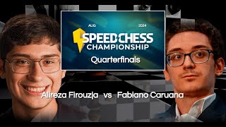 Speed Chess Championship 2024  Quarterfinals  Alireza Firouzja vs Fabiano Caruana [upl. by Aicirtel352]