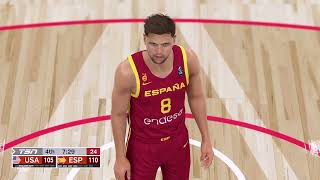 USA vs SPAIN EXHIBITION FULL GAME HIGHLIGHTS  2024 Paris Olympic Games Highlights Today 2K24 [upl. by Pul]