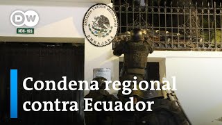 OEA condena irrupción en la embajada de México en Quito [upl. by Cocks174]