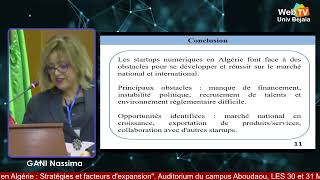 Écosystème des startups numériques en Algérie  défis et opportunités pour le dévelop GANI Nassima [upl. by Vincenty]