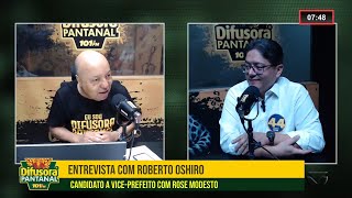 Entrevista com Roberto Oshiro candidato a vice prefeito com Rose Modesto [upl. by Laerol]