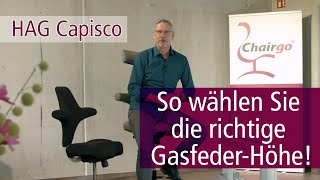 HAG Capisco 8106 So wählen Sie die richtige GasfederHöhe [upl. by Kesley]