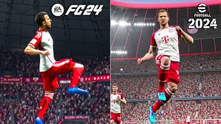 EA Sports FC 24 vs eFootball 2024  Celebrations Comparison [upl. by Tengdin]