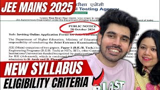 Official Syllabus amp Eligibility  75 criteria  JEE Main 2025 jee2025 jee1 [upl. by Enelhtac]