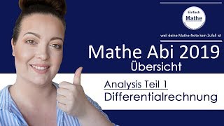 Mathe Abi 2019 Übersicht  Analysis Teil 1 Die Differentialrechnung by einfach mathe [upl. by Aneret745]