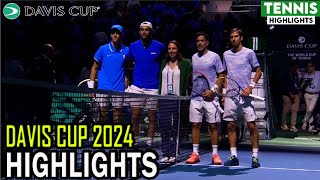 SinnerBerrettini vs GonzalezMolteni Highlights  Davis Cup 2024 [upl. by Ojillek]