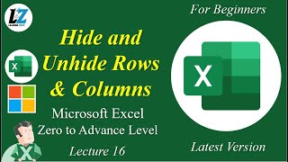 16 How to Hide and Unhide Rows amp ColumnsMS Excel for Beginners excel learning teacher tutorial [upl. by Aronael]