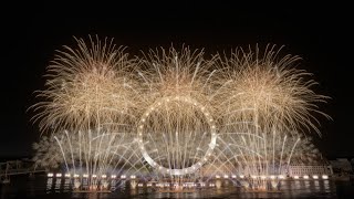 ⁴ᴷ London Fireworks 20232024 London A Place For Everyone  FWSim [upl. by Hamford]