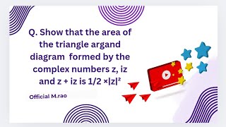 Area of the triangle argand diagram Manishrao95 [upl. by Barri66]