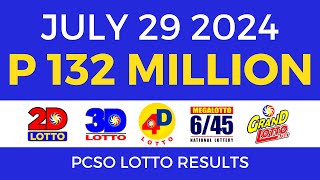 Lotto Result Today 9pm July 29 2024  PCSO Complete [upl. by Solim]