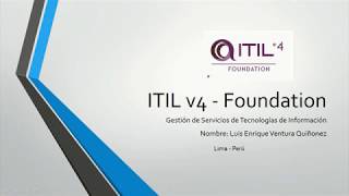 VIDEO DE PRESENTACIÓN  CURSO ITIL v4 FOUNDATION [upl. by Aneem]