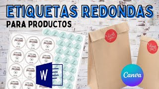 ETIQUETAS PERSONALIZADAS CIRCULARES 🟡 Cómo hacer etiquetas redondas FÁCIL canva [upl. by Andrej]