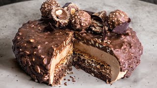 Easy Nutella Mousse Cake Recipe  Ferrero Rocher Mousse Cake [upl. by Eniamurt]