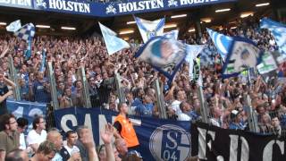 FC Schalke 04 Fankurve S04 Gästeblock in der HSV ImtechArena Schalke Auswärtssieg Fangesänge [upl. by Eolc]