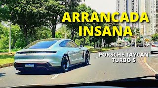 PORSCHE TAYCAN TURBO S NO BRASIL ACELERANDO MUITO [upl. by Neehs]