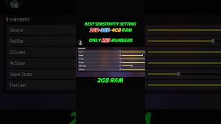 Best sensitivity setting for headshot😤 2024 ob 462gb3gb4gb ram free fire settingshorts foryou [upl. by Kazimir]