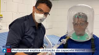 Instalação do Helmet capacete para ventilação mecânica nãoinvasiva [upl. by Ellivnarg]