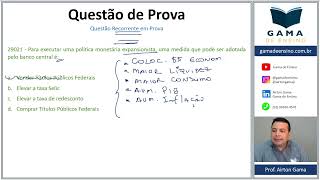 QUESTÃO 29021  POLÍTICA MONETÁRIA CPA20 CEA AI ANCORD [upl. by Flavius]