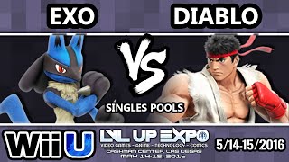 LVL Up Expo  TG  Diablo Ryu Vs L3 Exo Lucario SSB4 Pools  Smash Wii U  Smash 4 [upl. by Otreblada240]