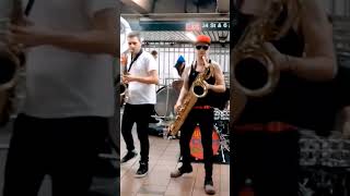 LEO P with Lucky Chops their subway busking day [upl. by Ehttam166]