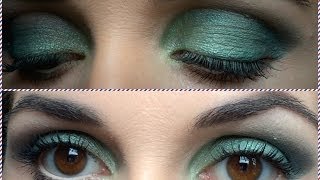 Trucco smokey eyes verde elegante [upl. by Merridie]