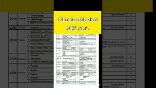 12th class date sheet 2025  punjab board [upl. by Enwahs]