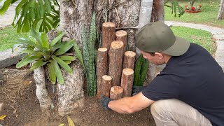 JARDIM EM TRONCO DE ÁRVORE Decore seu Quintal com Lindas Ideias [upl. by Pellikka]