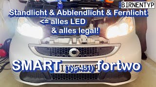 H7LED großes Licht für kleinen Smart Typ 451 [upl. by Ardnnaed]