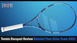 Babolat Pure Drive Team 2021 Racquet Review  Tennis Express [upl. by Ronyar]