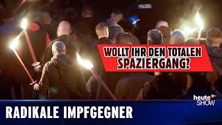 Querdenker in Sachsen NaziFackelmob vorm Haus der Ministerin  heuteshow vom 10122021 [upl. by Niloc]