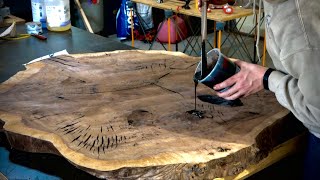 Super Rare Burl Turned into One Of A Kind Table [upl. by Ylra]