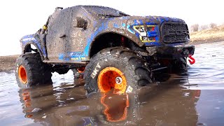 RC ADVENTURES  MUD BATH for the FORD RAPTOR  Blows Motor amp Smoke Show [upl. by Alram]