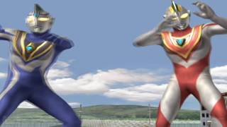 Ultraman Gaia ver 1 amp Agul ver 2 TAG Team Mode ★Play ウルトラマン FE3 [upl. by Arahat145]