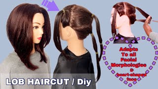 3d 🔵 DIY 😱 Perfect Technique  LOB HAIRCUT TUTORIAL🔁Carré long plongeant dégradé [upl. by Nikkie]