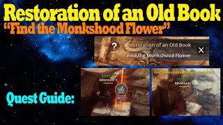 Restoration of an old book quotFind the Monkshood Flowerquot Quest Guide Mir4 MMORPG [upl. by Nylasej]