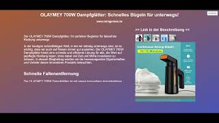 OLAYMEY 700W Dampfglätter Schnelles Bügeln für unterwegs [upl. by Akiv421]