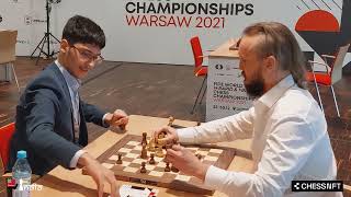 Alireza Firouzja plays the Trompwsky against Timur Gareyev  World Blitz 2021 [upl. by Lowis]