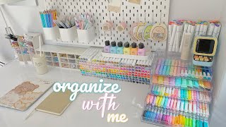 desk makeover 🪴  minimalist setup aesthetic desk organization ikea haul 🌷 [upl. by Tybald]