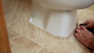 DIY Sheet Vinyl Installation Around a Toilet [upl. by Mellman]