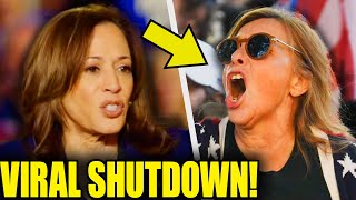 Watch Kamala SILENCE Heckler In MEGAVIRAL Shutdown [upl. by Moises839]