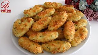 PATATES hiç bu kadar LEZZETLİ olmamıştı 👌 Alışkanlık yapacak PATATES Kroket 💯Hızlı ve Kolay Tarif [upl. by Colyer]