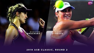 Eugenie Bouchard vs Bibiane Schoofs  2019 ASB Classic Second Round  WTA Highlights [upl. by Kiah]