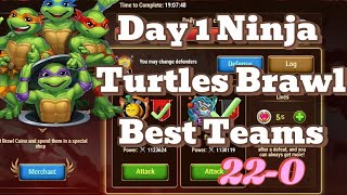 Best Ninja Turtles Teams Hero Brawls Day 1  Hero Wars Dominion Era [upl. by Nikoletta]