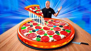 Pizza de Gelatina Gigante  Cómo hacer la pizza de gelatina más grande del mundo por VANZAI [upl. by Inman]