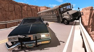 Collapsing Bridge Pileup Car Crashes 23  BeamNG DRIVE  SmashChan [upl. by Kcira]