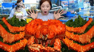 미소와 수산시장에서 직접 구매해온 🦀 대왕 킹크랩 먹방 Giant Kingcrab  Seafood Market Mukbang ASMR Ssoyoung [upl. by Einnal]